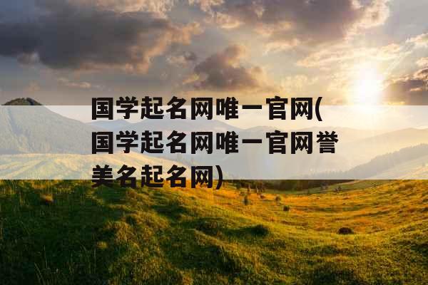国学起名网唯一官网(国学起名网唯一官网誉美名起名网)