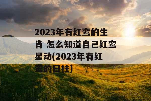 2023年有红鸾的生肖 怎么知道自己红鸾星动(2023年有红鸾的日柱)