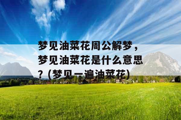 梦见油菜花周公解梦，梦见油菜花是什么意思？(梦见一遍油菜花)