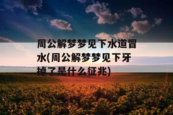周公解梦梦见下水道冒水(周公解梦梦见下牙掉了是什么征兆)