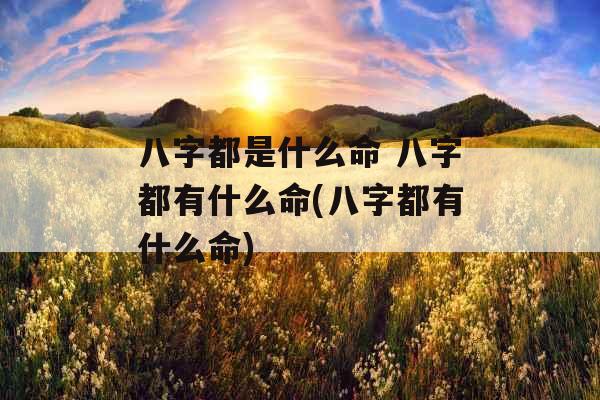 八字都是什么命 八字都有什么命(八字都有什么命) 八字都是什么命 八字都有什么命(八字都有什么命)
