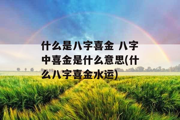 什么是八字喜金 八字中喜金是什么意思(什么八字喜金水运)