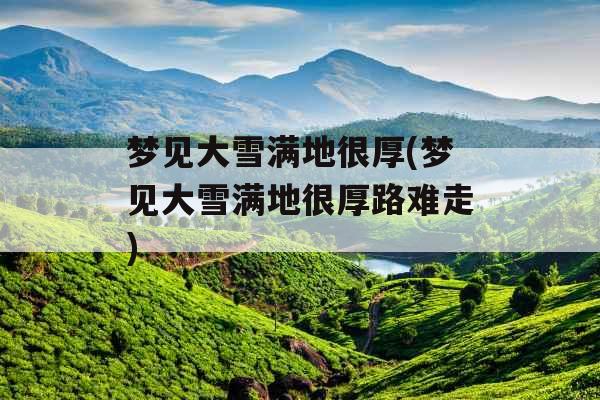 梦见大雪满地很厚(梦见大雪满地很厚路难走)