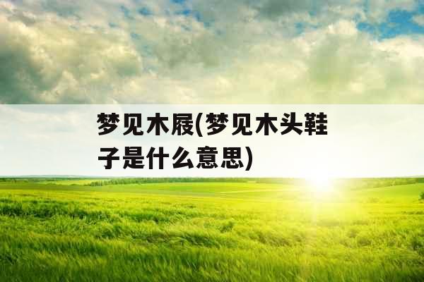 梦见木屐(梦见木头鞋子是什么意思) 梦见木屐(梦见木头鞋子是什么意思)