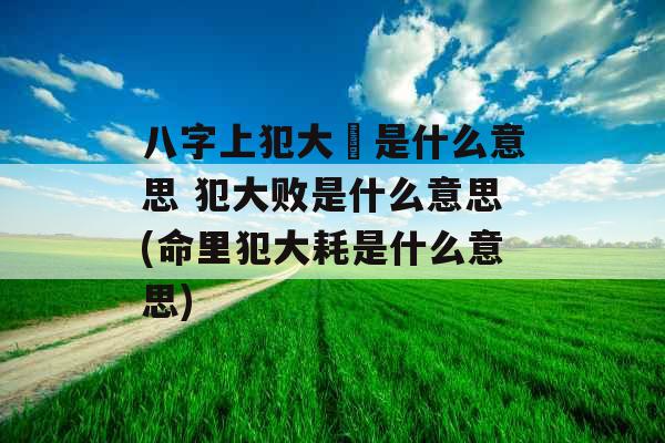 八字上犯大秏是什么意思 犯大败是什么意思(命里犯大耗是什么意思) 八字上犯大秏是什么意思 犯大败是什么意思(命里犯大耗是什么意思)