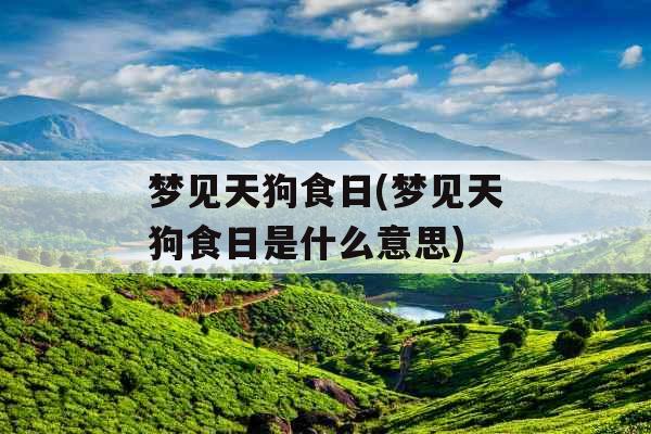 梦见天狗食日(梦见天狗食日是什么意思)