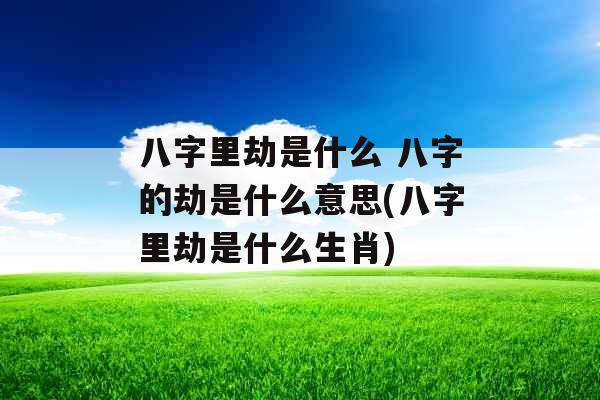 八字里劫是什么 八字的劫是什么意思(八字里劫是什么生肖)