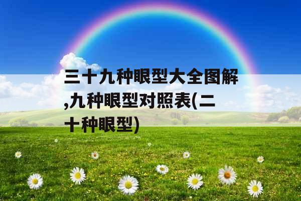 三十九种眼型大全图解,九种眼型对照表(二十种眼型)