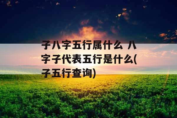 子八字五行属什么 八字子代表五行是什么(子五行查询) 子八字五行属什么 八字子代表五行是什么(子五行查询)