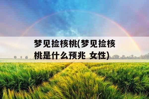 梦见捡核桃(梦见捡核桃是什么预兆 女性)