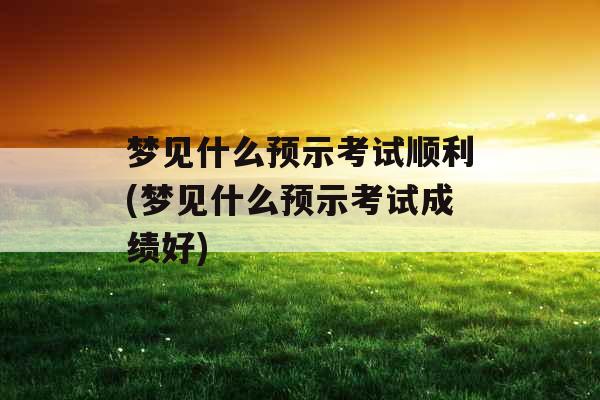 梦见什么预示考试顺利(梦见什么预示考试成绩好)