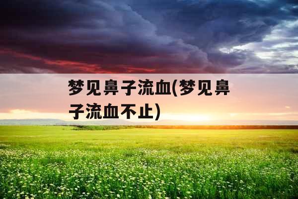 梦见鼻子流血(梦见鼻子流血不止) 梦见鼻子流血(梦见鼻子流血不止)