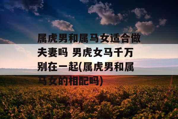 属虎男和属马女适合做夫妻吗 男虎女马千万别在一起(属虎男和属马女的相配吗)