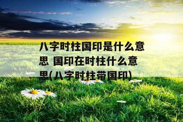 八字时柱国印是什么意思 国印在时柱什么意思(八字时柱带国印)