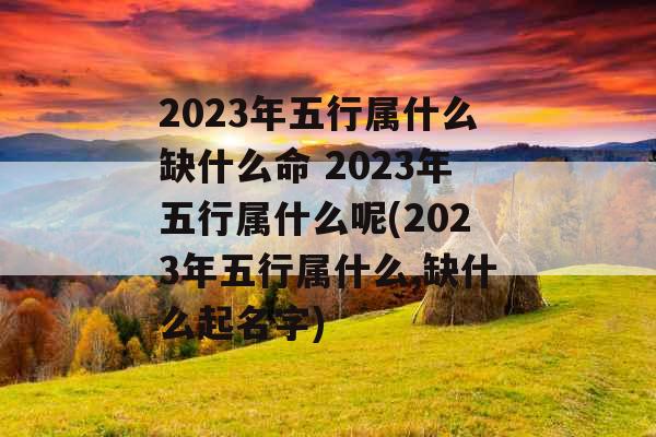 2023年五行属什么缺什么命 2023年五行属什么呢(2023年五行属什么,缺什么起名字)