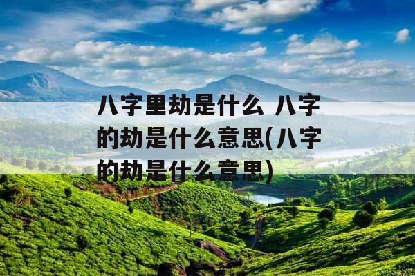 八字里劫是什么 八字的劫是什么意思(八字的劫是什么意思)