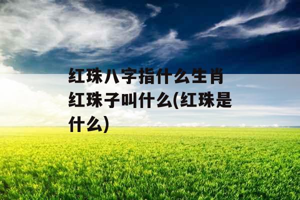 红珠八字指什么生肖 红珠子叫什么(红珠是什么)