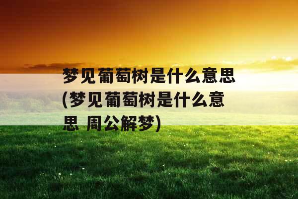 梦见葡萄树是什么意思(梦见葡萄树是什么意思 周公解梦)