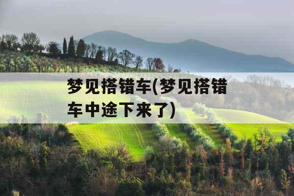 梦见搭错车(梦见搭错车中途下来了) 梦见搭错车(梦见搭错车中途下来了)