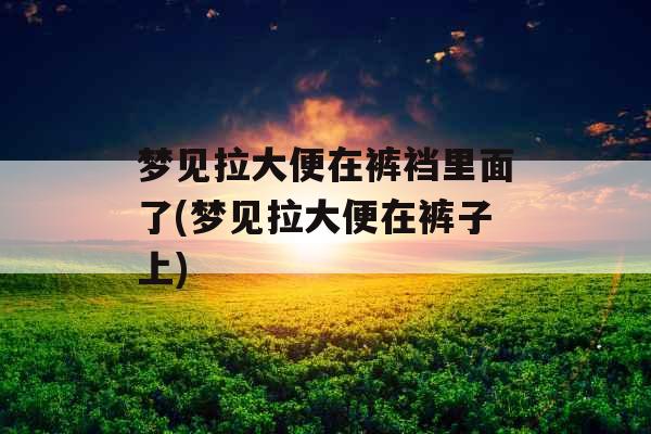 梦见拉大便在裤裆里面了(梦见拉大便在裤子上) 梦见拉大便在裤裆里面了(梦见拉大便在裤子上)