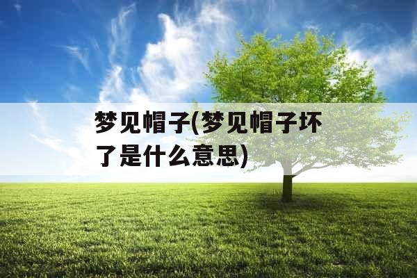 梦见帽子(梦见帽子坏了是什么意思)