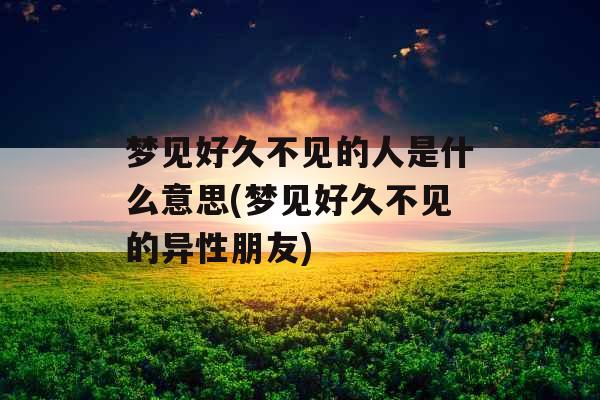 梦见好久不见的人是什么意思(梦见好久不见的异性朋友)
