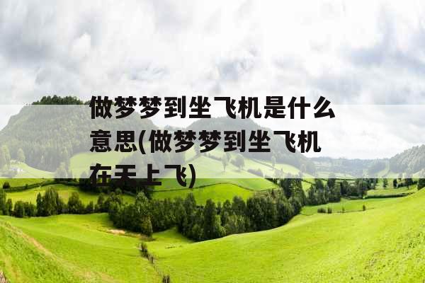 做梦梦到坐飞机是什么意思(做梦梦到坐飞机在天上飞)