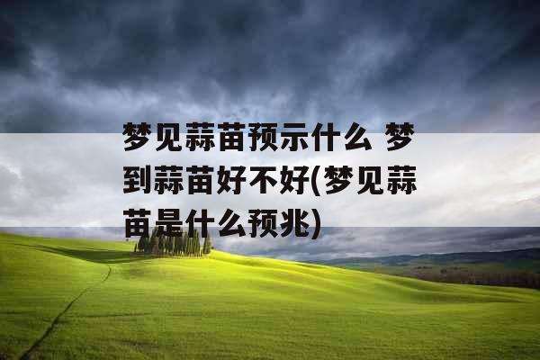 梦见蒜苗预示什么 梦到蒜苗好不好(梦见蒜苗是什么预兆)