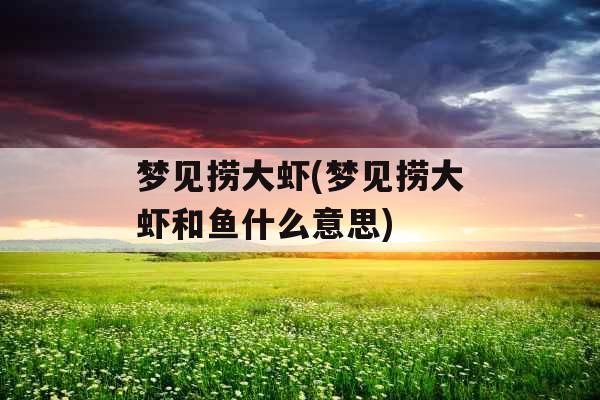 梦见捞大虾(梦见捞大虾和鱼什么意思)