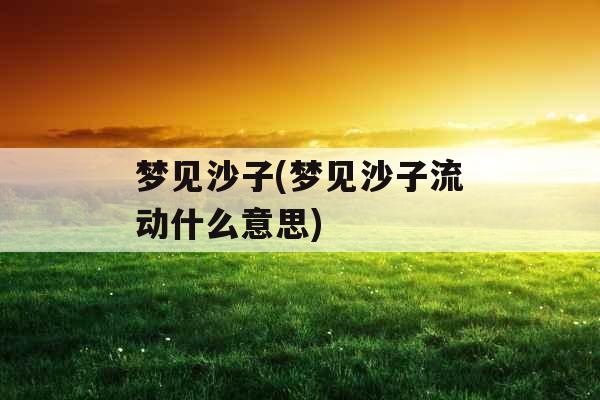 梦见沙子(梦见沙子流动什么意思)