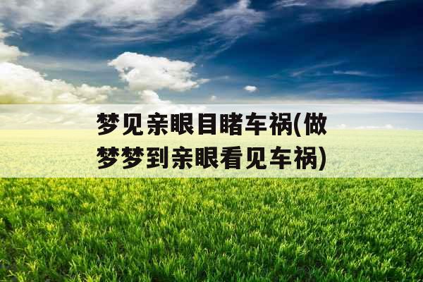 梦见亲眼目睹车祸(做梦梦到亲眼看见车祸)