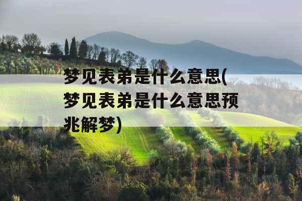 梦见表弟是什么意思(梦见表弟是什么意思预兆解梦)