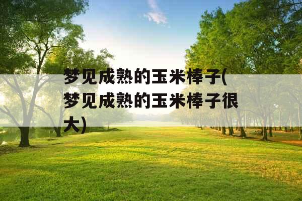 梦见成熟的玉米棒子(梦见成熟的玉米棒子很大)