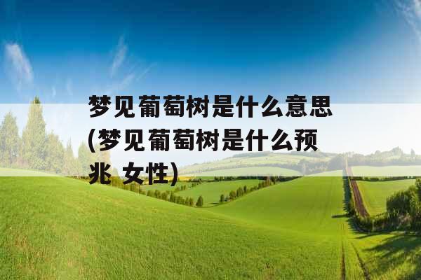 梦见葡萄树是什么意思(梦见葡萄树是什么预兆 女性)