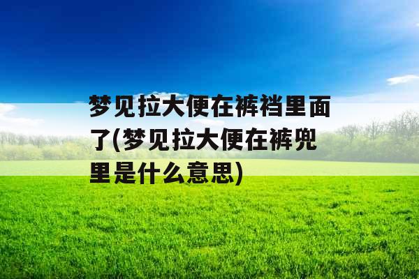 梦见拉大便在裤裆里面了(梦见拉大便在裤兜里是什么意思)