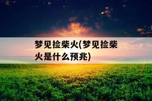梦见捡柴火(梦见捡柴火是什么预兆) 梦见捡柴火(梦见捡柴火是什么预兆)