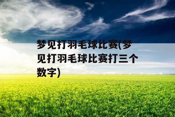 梦见打羽毛球比赛(梦见打羽毛球比赛打三个数字) 梦见打羽毛球比赛(梦见打羽毛球比赛打三个数字)