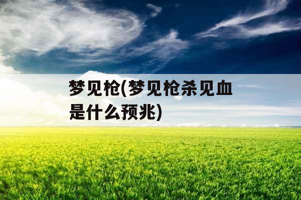 梦见枪(梦见枪杀见血是什么预兆)