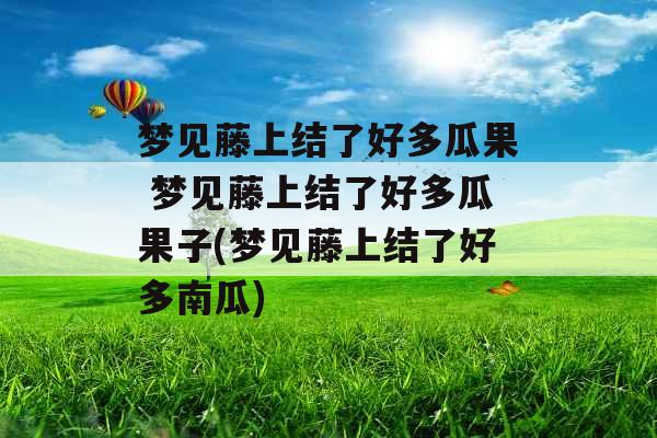 梦见藤上结了好多瓜果 梦见藤上结了好多瓜果子(梦见藤上结了好多南瓜)