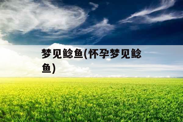 梦见鲶鱼(怀孕梦见鲶鱼)