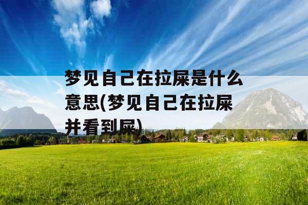 梦见自己在拉屎是什么意思(梦见自己在拉屎并看到屎)