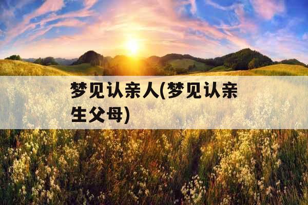 梦见认亲人(梦见认亲生父母)
