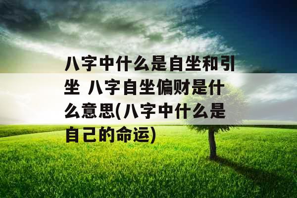 八字中什么是自坐和引坐 八字自坐偏财是什么意思(八字中什么是自己的命运) 八字中什么是自坐和引坐 八字自坐偏财是什么意思(八字中什么是自己的命运)