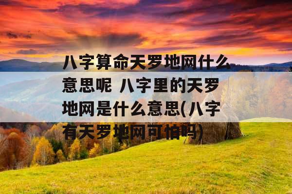 八字算命天罗地网什么意思呢 八字里的天罗地网是什么意思(八字有天罗地网可怕吗)