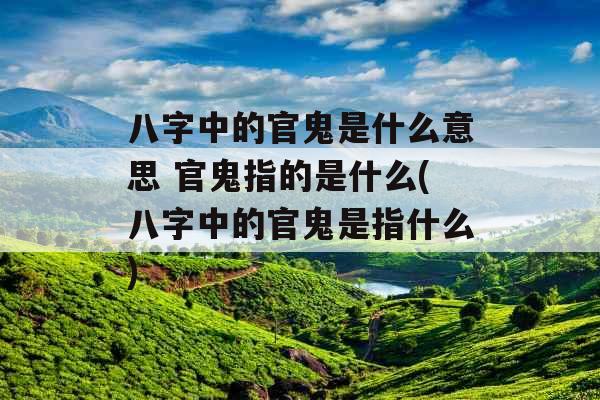八字中的官鬼是什么意思 官鬼指的是什么(八字中的官鬼是指什么)