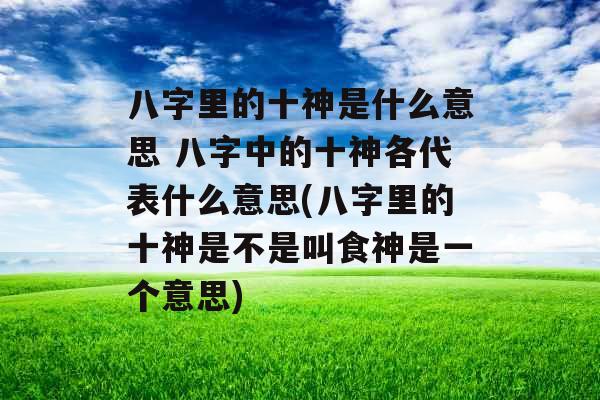 八字里的十神是什么意思 八字中的十神各代表什么意思(八字里的十神是不是叫食神是一个意思)