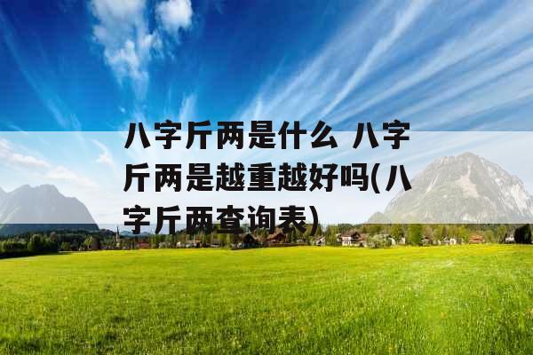 八字斤两是什么 八字斤两是越重越好吗(八字斤两查询表)