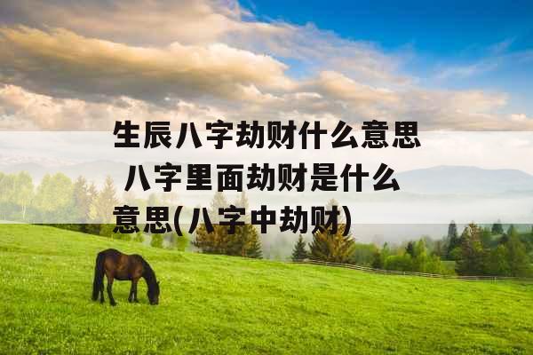 生辰八字劫财什么意思 八字里面劫财是什么意思(八字中劫财)