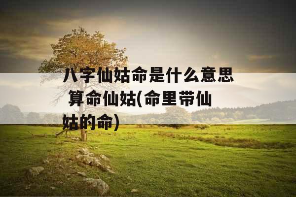 八字仙姑命是什么意思 算命仙姑(命里带仙姑的命)