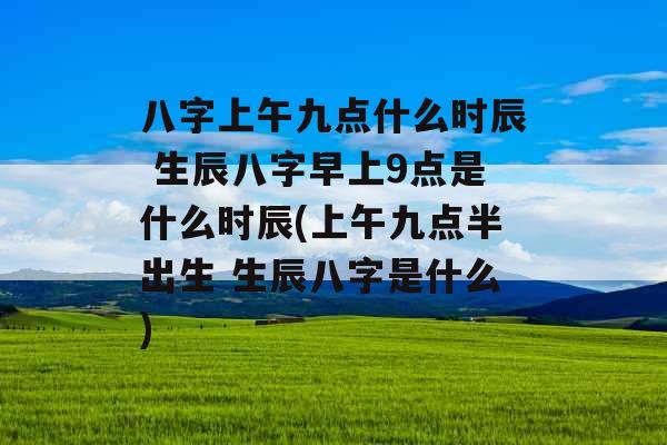 八字上午九点什么时辰 生辰八字早上9点是什么时辰(上午九点半出生 生辰八字是什么)